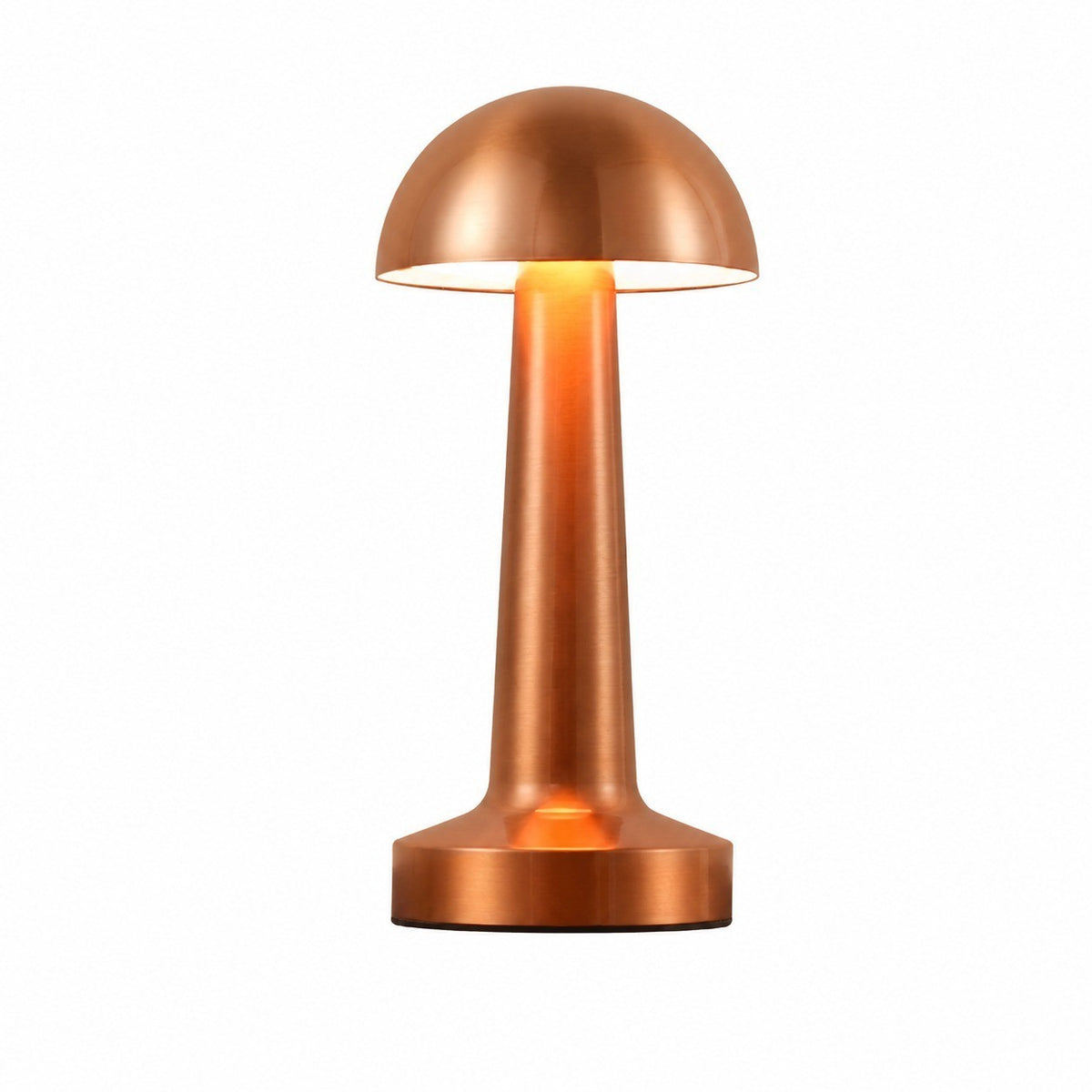 LED Dumbbell Night Light, Creative Decorative Table Lamp, Metal Nordic Style, Rechargeable – Dumbbell b style mushroom head-red copper color