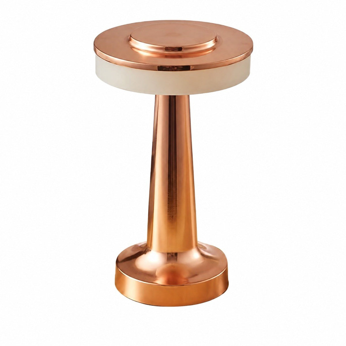 LED Dumbbell Night Light, Creative Decorative Table Lamp, Metal Nordic Style, Rechargeable – Dumbbell d type flying saucer-red copper color