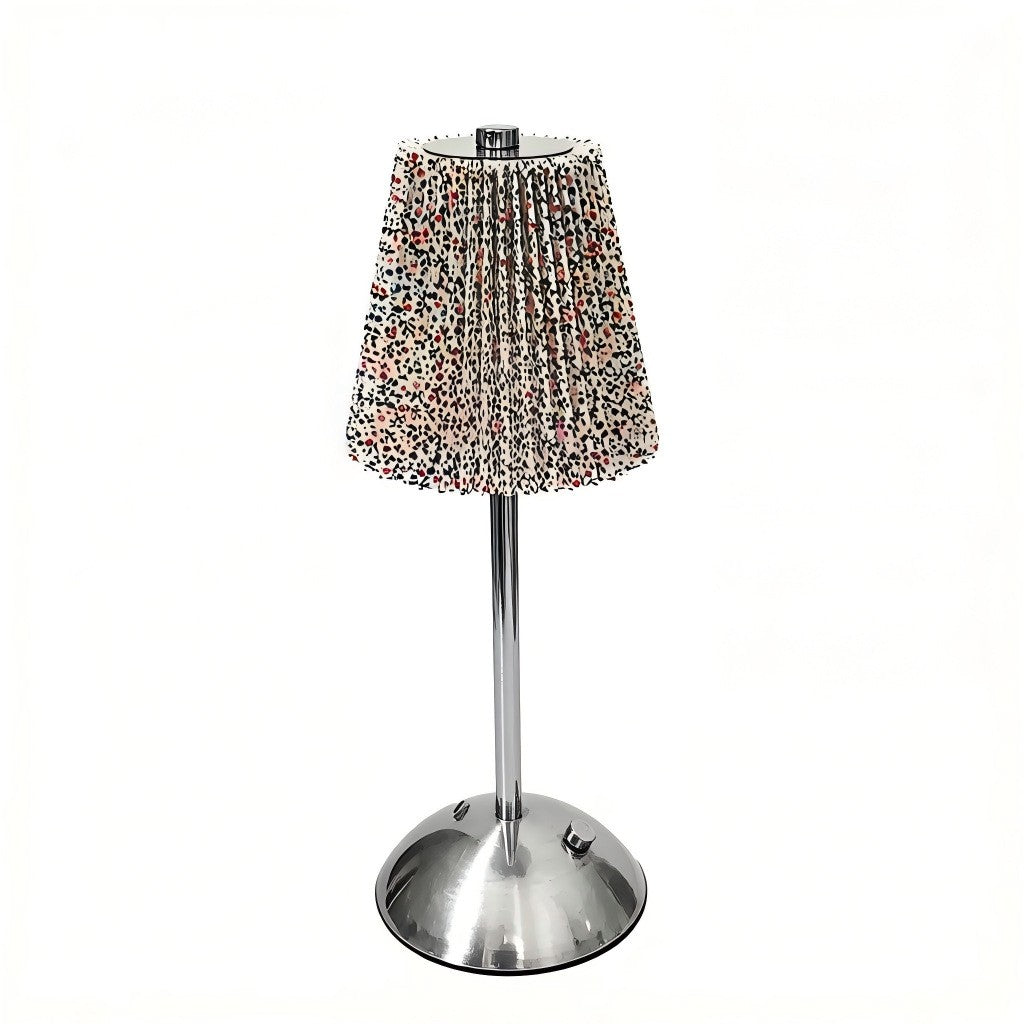 Chinese Style Pleated Fabric Night Light, Bauhaus Luxury, Touch Switch, for Bedroom Living – Type a-floral red luxury silver