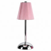 Chinese Style Pleated Fabric Night Light, Bauhaus Luxury, Touch Switch, for Bedroom Living – Type a-pink luxury silver