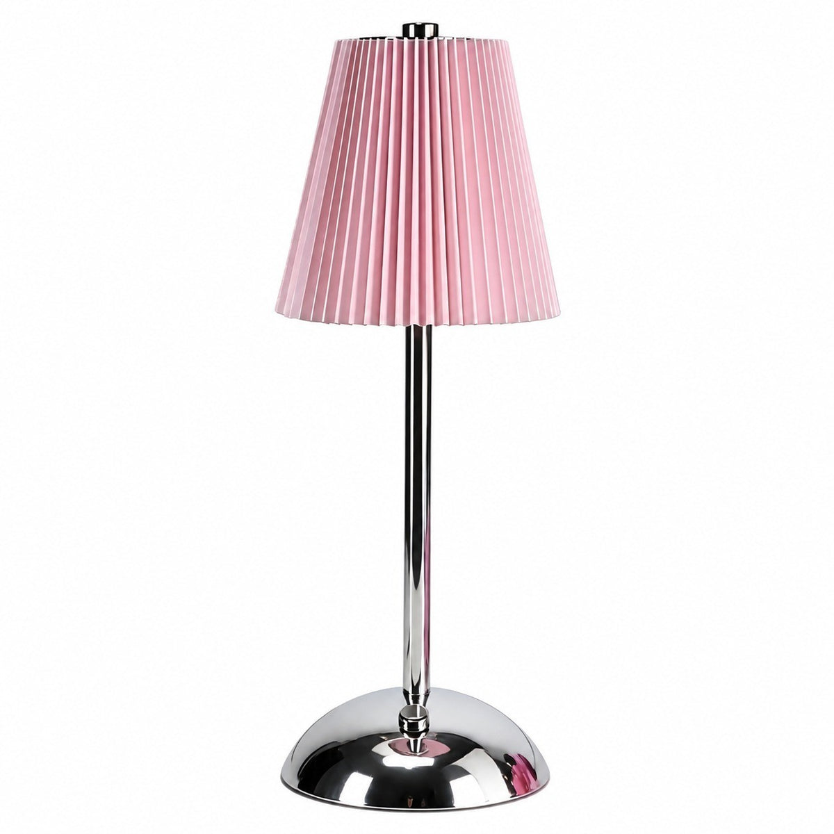 Chinese Style Pleated Fabric Night Light, Bauhaus Luxury, Touch Switch, for Bedroom Living – Type a-pink luxury silver