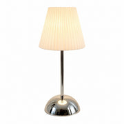 Chinese Style Pleated Fabric Night Light, Bauhaus Luxury, Touch Switch, for Bedroom Living – Type a-white luxury silver