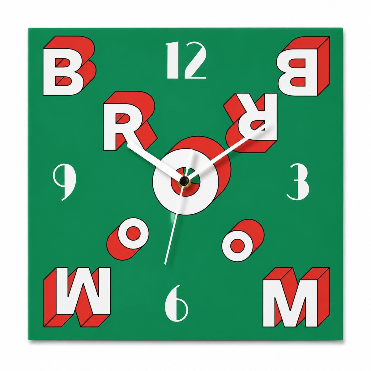 Pop Art Silent Sweep Wall Clock, Frameless, Nordic Abstract, for Living Room Study Bedroom – Broom