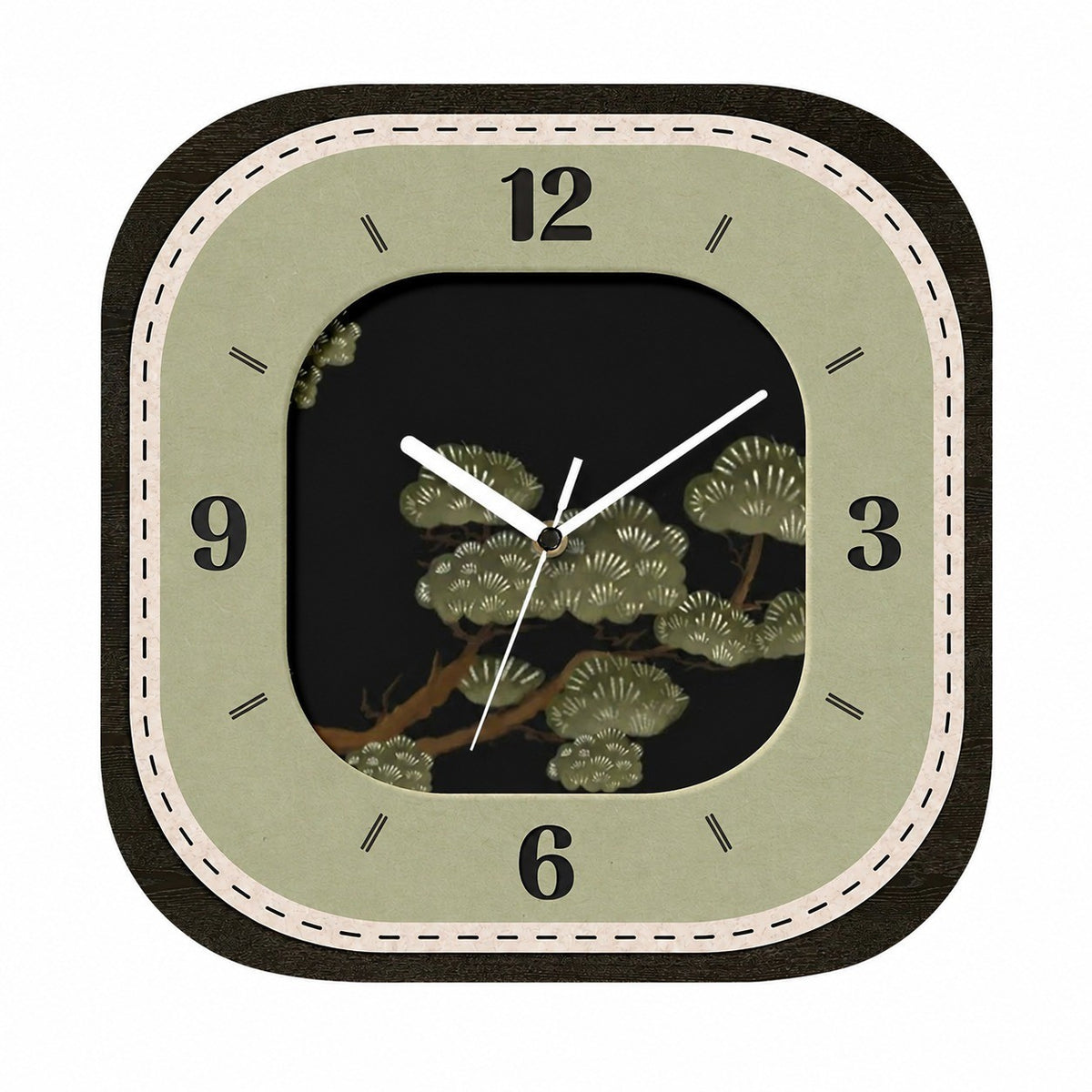 Vintage Still-Life Art Wall Clock, Vase and Flowers, Frameless 3 mm Panel – Mountains After Rain / 40 x 40 cm