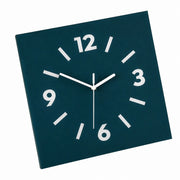 Klein Square Abstract Wall Clock, Frameless 3mm Panel, Modern Minimalist Living Room Decor – Inkstone Green / 30 x 30 cm / Upgraded tempered glass