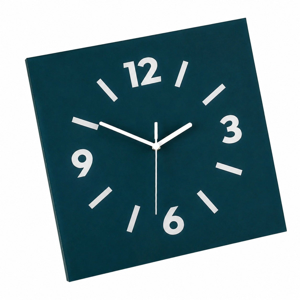 Klein Square Abstract Wall Clock, Frameless 3mm Panel, Modern Minimalist Living Room Decor – Inkstone Green / 30 x 30 cm / Upgraded tempered glass
