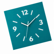 Klein Square Abstract Wall Clock, Frameless 3mm Panel, Modern Minimalist Living Room Decor – Mars Green / 40 x 40 cm