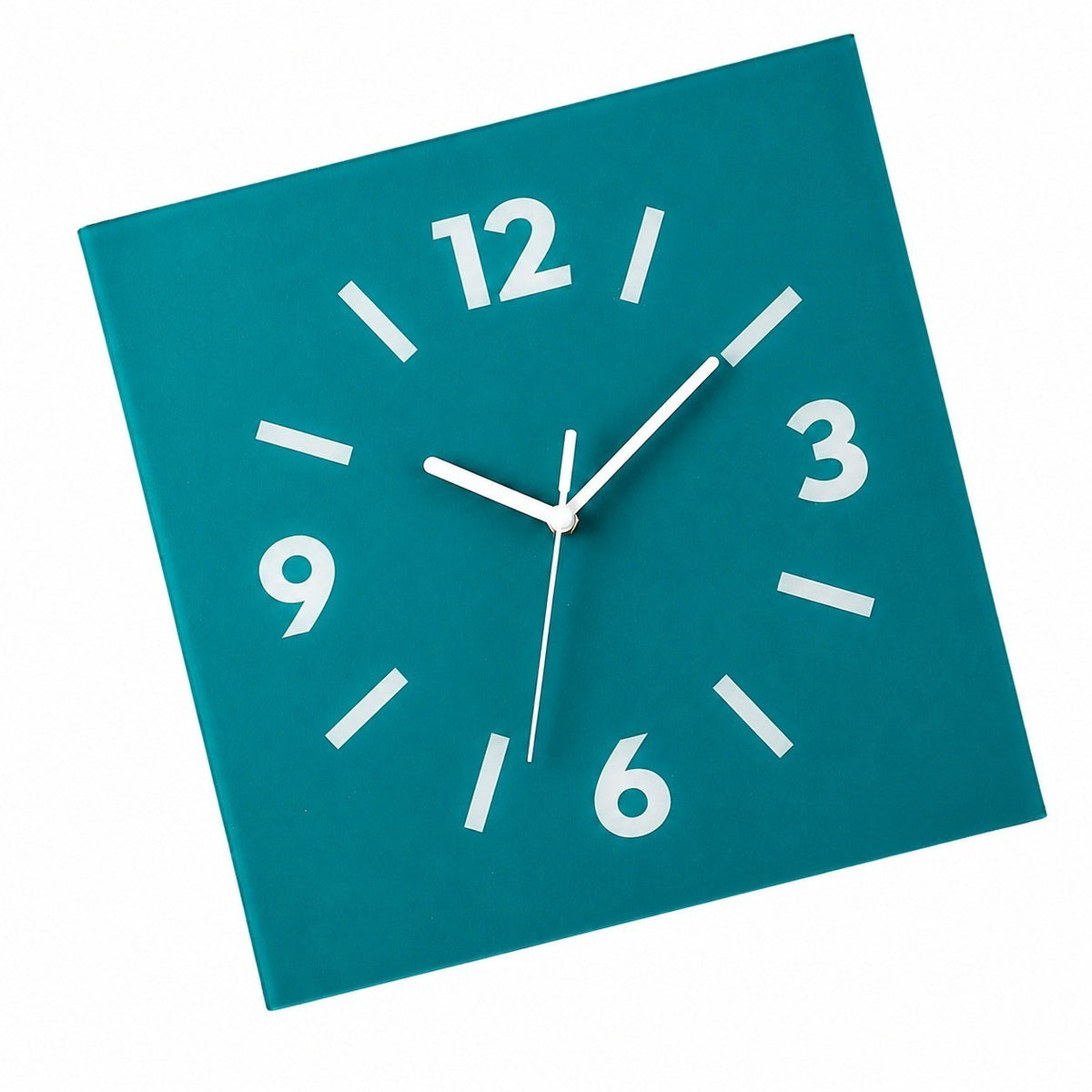 Klein Square Abstract Wall Clock, Frameless 3mm Panel, Modern Minimalist Living Room Decor – Mars Green / 40 x 40 cm