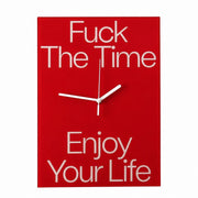 Silent Wall Clock, Nordic Minimalist, for Living Room Bedroom – Red / 30 x 21 cm