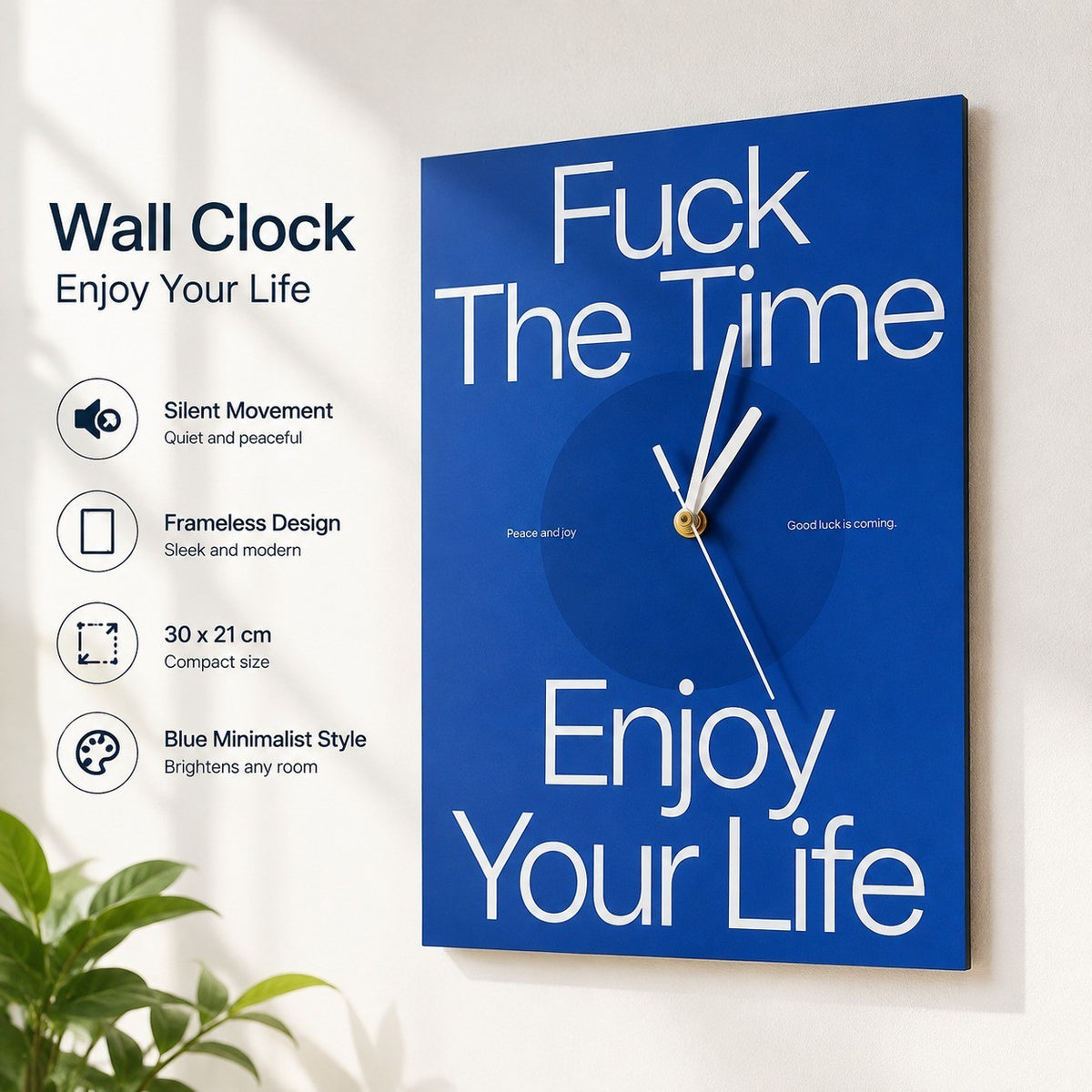 Silent Wall Clock, Nordic Minimalist, for Living Room Bedroom