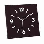 Klein Square Abstract Wall Clock, Frameless 3mm Panel, Modern Minimalist Living Room Decor – Burgundy Red / 40 x 40 cm