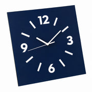 Klein Square Abstract Wall Clock, Frameless 3mm Panel, Modern Minimalist Living Room Decor – Prussian Blue / 40 x 40 cm / Upgraded tempered glass