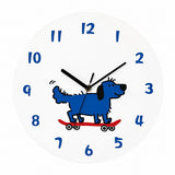 Street-Style Cat and Dog Wall Clock, Frameless 3 mm Acrylic, Cartoon Art, Living Room – Cool Street Dog / 40 x 40 cm