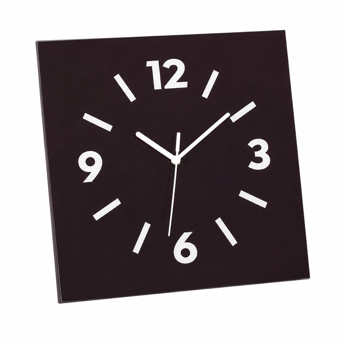 Klein Square Abstract Wall Clock, Frameless 3mm Panel, Modern Minimalist Living Room Decor – Burgundy Red / 40 x 40 cm / Upgraded tempered glass