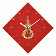 God of Wealth Quartz Wall Clock, Square, Chinese Style, Frameless, for Living Room – Calabash / Square / 40 x 40 cm