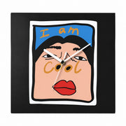Pop Art Silent Sweep Wall Clock, Frameless, Nordic Abstract, for Living Room Study Bedroom – I Am Cool