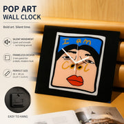 Pop Art Silent Sweep Wall Clock, Frameless, Nordic Abstract, for Living Room Study Bedroom