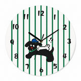 Street-Style Cat and Dog Wall Clock, Frameless 3 mm Acrylic, Cartoon Art, Living Room – Crossing the Street / 40 x 40 cm