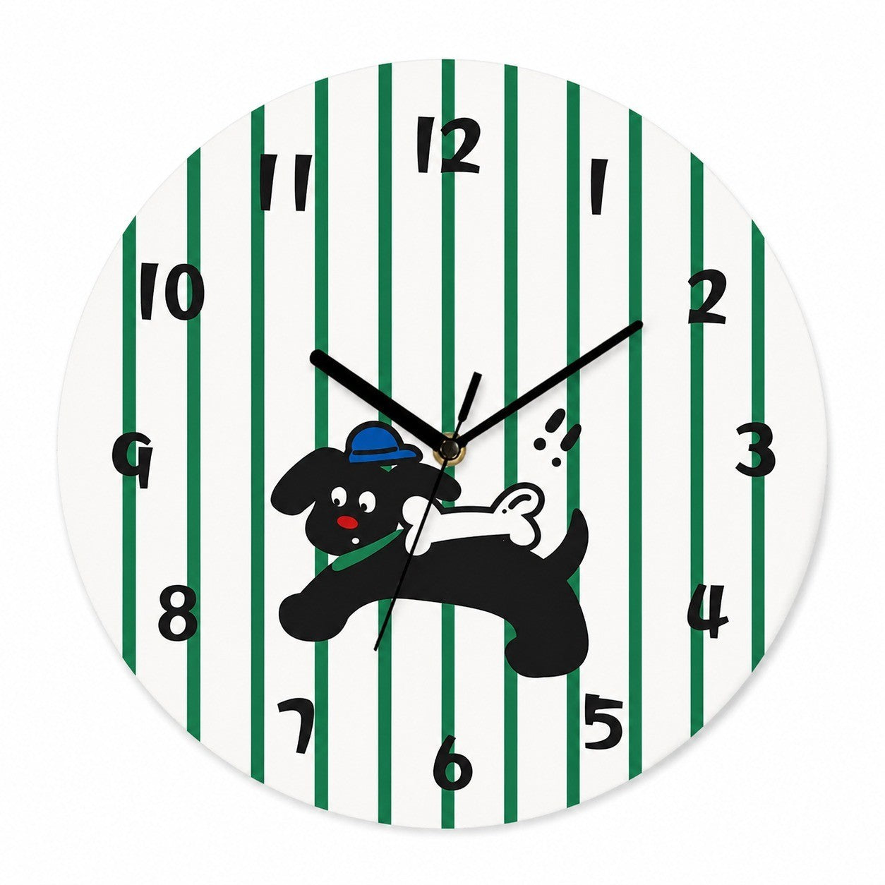 Street-Style Cat and Dog Wall Clock, Frameless 3 mm Acrylic, Cartoon Art, Living Room – Crossing the Street / 40 x 40 cm