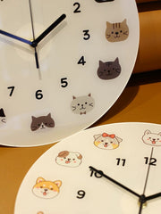 Cool Cat Cartoon Silent Quartz Wall Clock, Frameless, for Living Room Bedroom