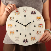Cool Cat Cartoon Silent Quartz Wall Clock, Frameless, for Living Room Bedroom