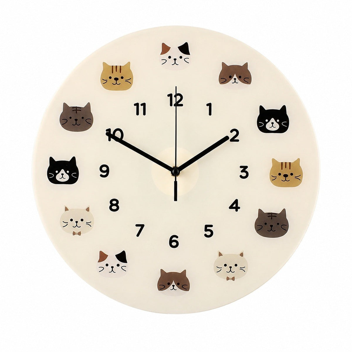 Cool Cat Cartoon Silent Quartz Wall Clock, Frameless, for Living Room Bedroom – Cool Cat / Small, 30 x 30 cm