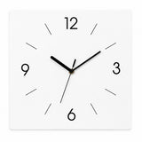 Round Dial Wall Clock, Acrylic Silent Quartz, Nordic Minimalist – Square White Dial without Markers / Extra Large, 40 x 40 cm