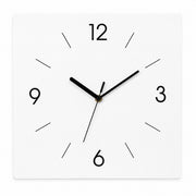 Round Dial Wall Clock, Acrylic Silent Quartz, Nordic Minimalist – Square White Dial without Markers / Extra Large, 40 x 40 cm