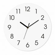 Round Dial Wall Clock, Acrylic Silent Quartz, Nordic Minimalist – Round White Dial without Markers / Large, 30 x 30 cm