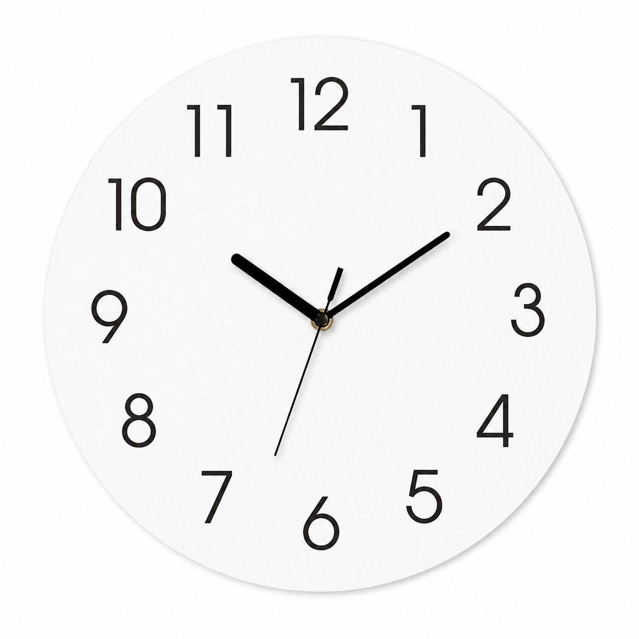 Round Dial Wall Clock, Acrylic Silent Quartz, Nordic Minimalist – Round White Dial without Markers / Small, 20 x 20 cm (compact size)
