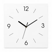 Round Dial Wall Clock, Acrylic Silent Quartz, Nordic Minimalist – Square White Dial without Markers / Large, 30 x 30 cm