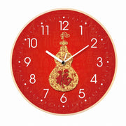 God of Wealth Quartz Wall Clock, Square, Chinese Style, Frameless, for Living Room – Calabash / Round / 30 x 30 cm