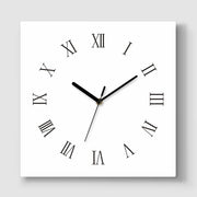 Round Dial Wall Clock, Acrylic Silent Quartz, Nordic Minimalist – Square White Dial with Roman Numerals / Small, 20 x 20 cm (compact size)