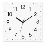 Round Dial Wall Clock, Acrylic Silent Quartz, Nordic Minimalist – Square White Dial with Markers / Large, 30 x 30 cm