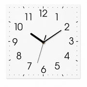 Round Dial Wall Clock, Acrylic Silent Quartz, Nordic Minimalist – Square White Dial with Markers / Large, 30 x 30 cm