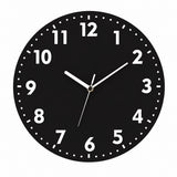 Round Dial Wall Clock, Acrylic Silent Quartz, Nordic Minimalist – Round Black Dial with Markers / Extra Large, 40 x 40 cm