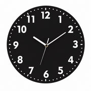 Round Dial Wall Clock, Acrylic Silent Quartz, Nordic Minimalist – Round Black Dial with Markers / Extra Large, 40 x 40 cm