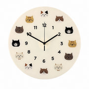 Cool Cat Cartoon Silent Quartz Wall Clock, Frameless, for Living Room Bedroom – Cool Cat / Large, 40 x 40 cm