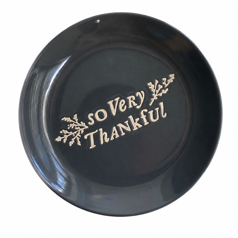 Large Floral Plate, Gray Blue and White, 11.5 Inch, 29.5 x 4 cm - product view 2