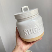 Rustic Pottery Letter Storage Jar, Kitchen Food Container - detail 1