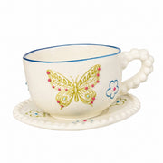 Beaded Bird Red Cup and Saucer Set, 160 ml, 1 Cup 1 Saucer - product view 2