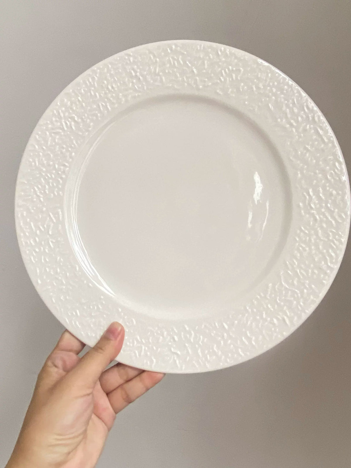 Ceramic Flat Plate 10.5 Inch Stone Pattern Dinnerware, 26cm Round Plate - detail 2