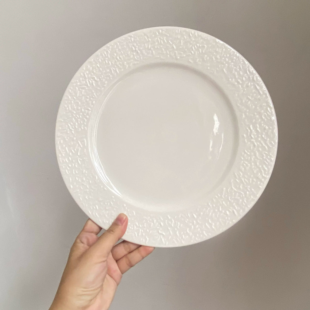 Ceramic Flat Plate 10.5 Inch Stone Pattern Dinnerware, 26cm Round Plate - detail 1