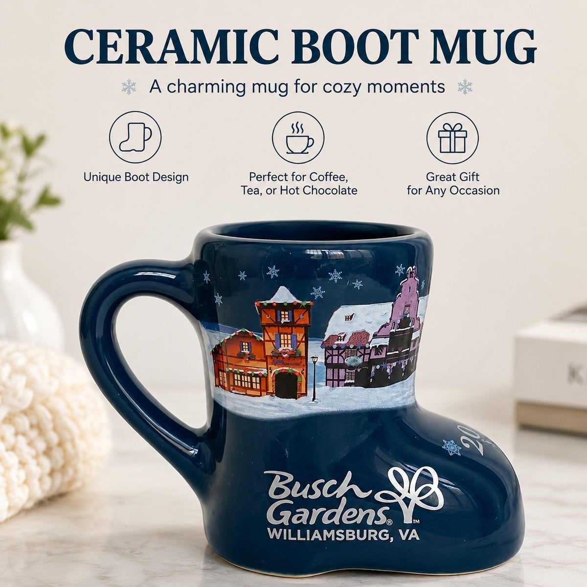 Ceramic Cup 190 ml, Blue Boot Design, Coffee Tea Mug - detail 2