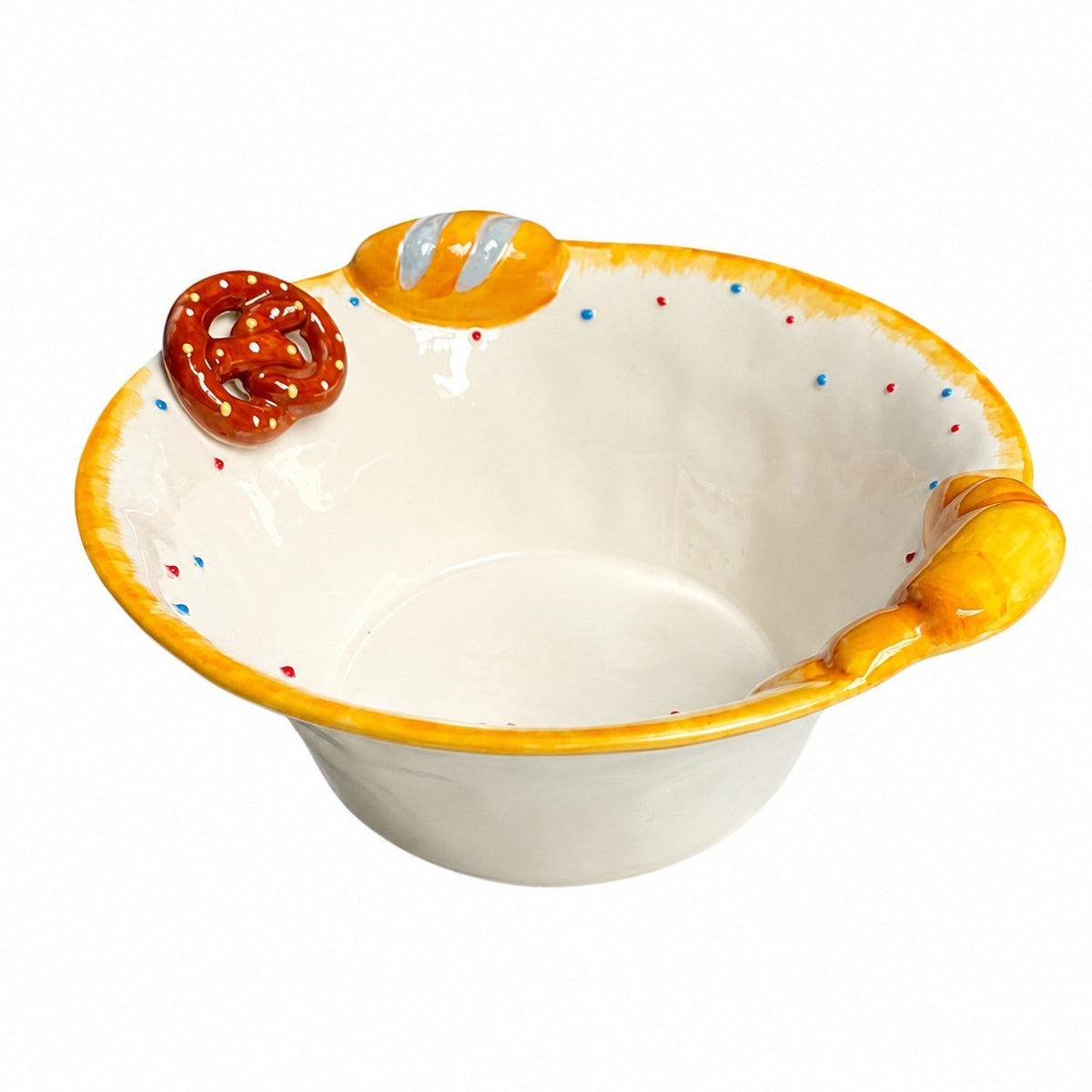 Soup Bowl 21.5 x 9.5 cm, Cookie Bread Design, Underglaze Decoration - product view 1