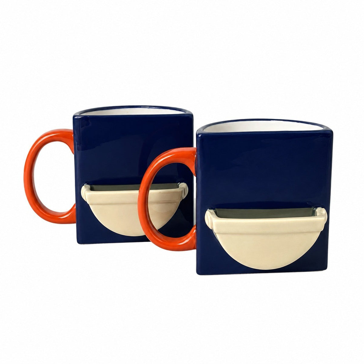 270 ml Ceramic Cup, Blue Pocket Design, Coffee Tea Mug - product view 1