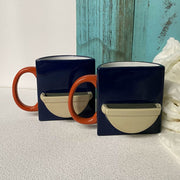 270 ml Ceramic Cup, Blue Pocket Design, Coffee Tea Mug - detail 1