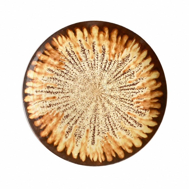 Flowing Sand Brown 8 Inch Plate, 20.3 x 2 cm, Underglaze Decorative Dinnerware - product view 1