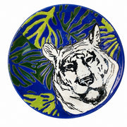 Ceramic Plate 20 x 3 cm, White Tiger Design, Decorative Dinnerware - product view 1