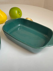 Two-Handled Solid Green Baking Dish, 24 x 14 x 4.3 cm, Ceramic Oven Pan - detail 3